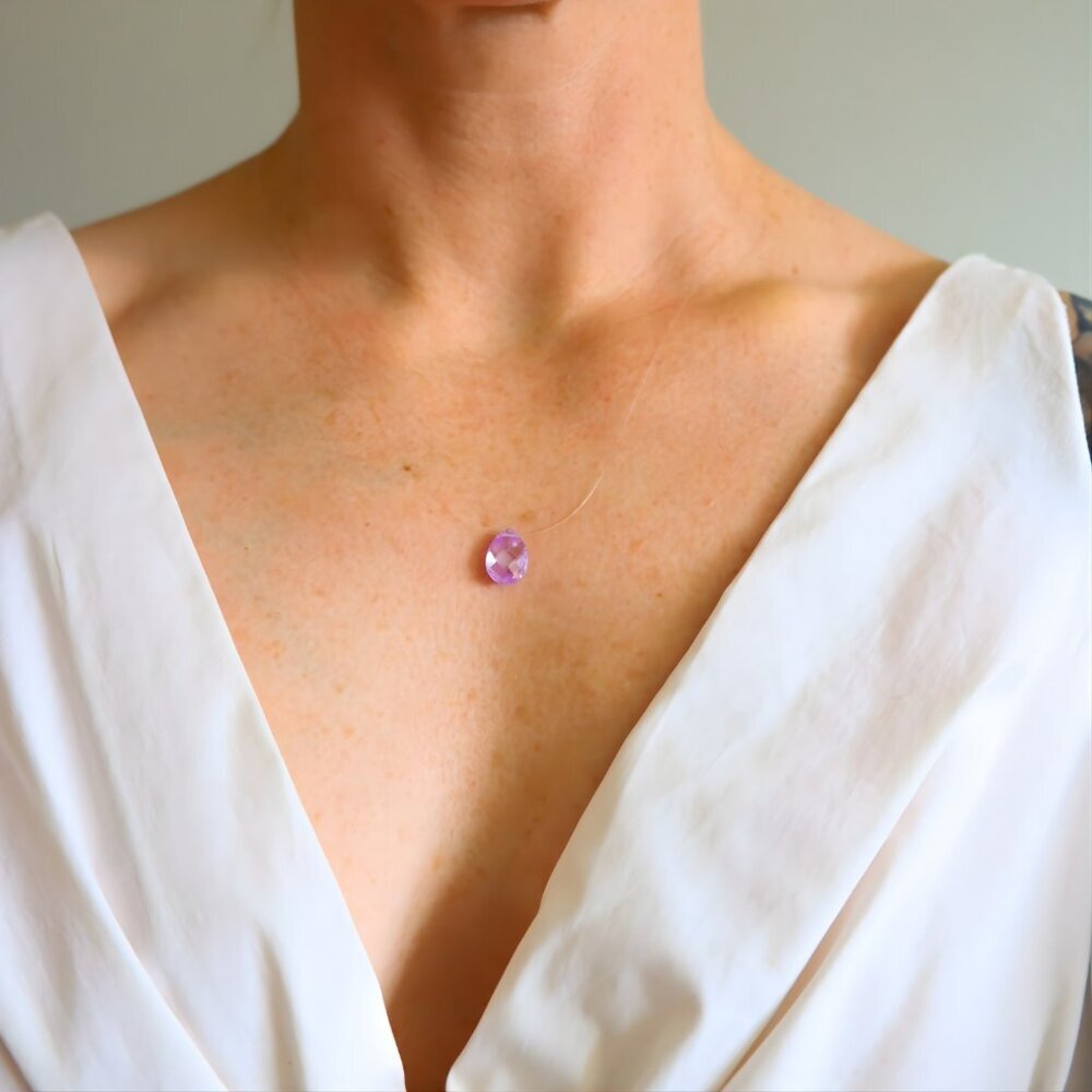Teardrop Amethyst Necklace